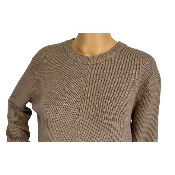 2/$30 Elodie Boxy Dolman Cropped Sweater Taupe Tan Long Sleeve Ribbed Size XS - Picture 7 of 12